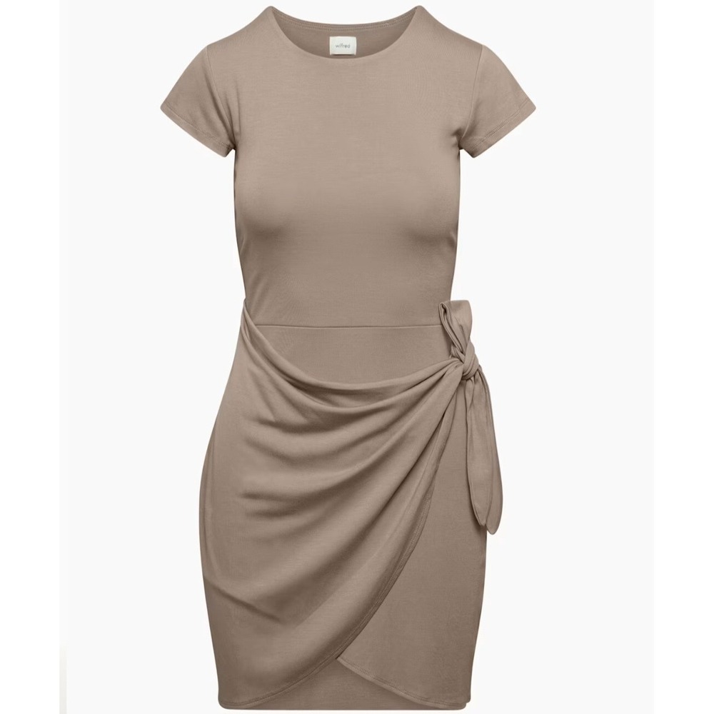 Aritzia Wilfred Lune Mini Wrap Dress Red Orange XS